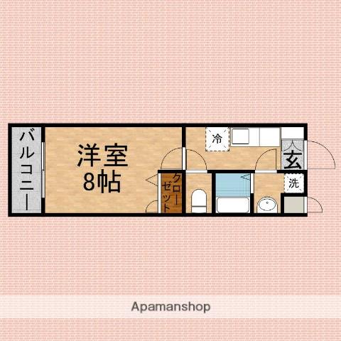 CHARMANT(1K/3階)の間取り写真