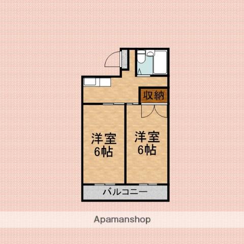 ジュネスパレス(2K/1階)の間取り写真