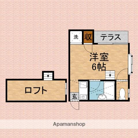 ヒノキコーポ(ワンルーム/1階)の間取り写真