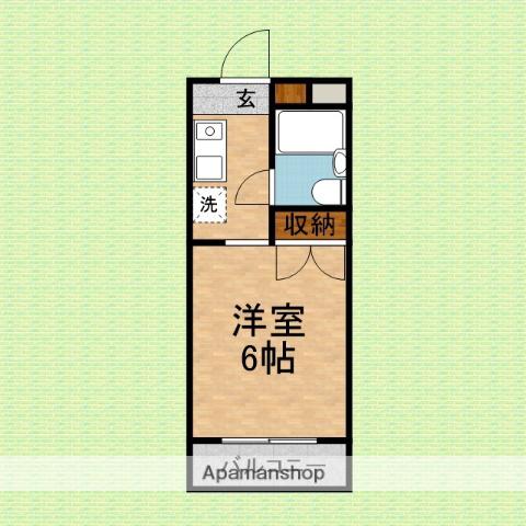 シャトレーヌ稲荷町(ワンルーム/2階)の間取り写真