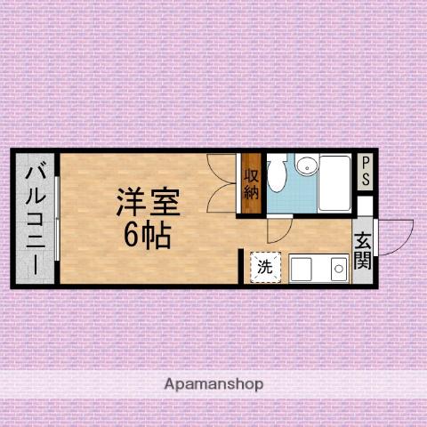 シャトレーヌ稲荷町(ワンルーム/1階)の間取り写真