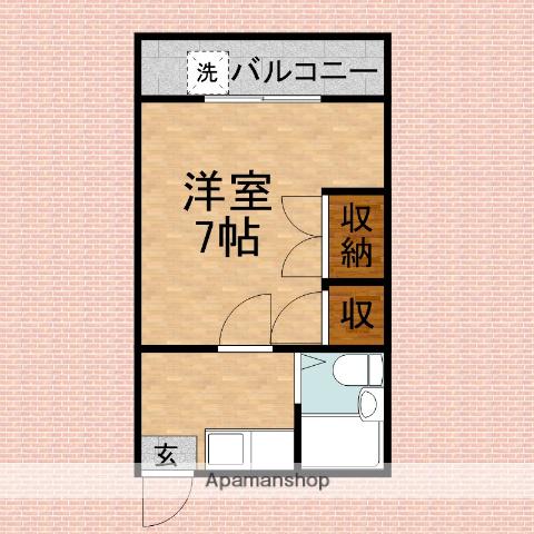 メゾンフルール(1K/1階)の間取り写真