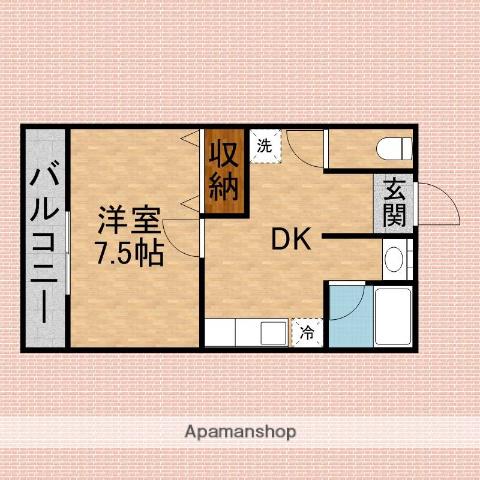 ファミーユスワ(1DK/2階)の間取り写真