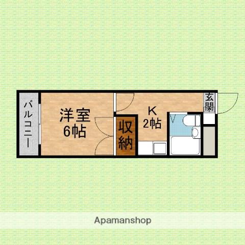 コアビル(1K/2階)の間取り写真