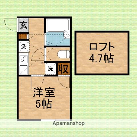 ベストステージ大原(1K/1階)の間取り写真