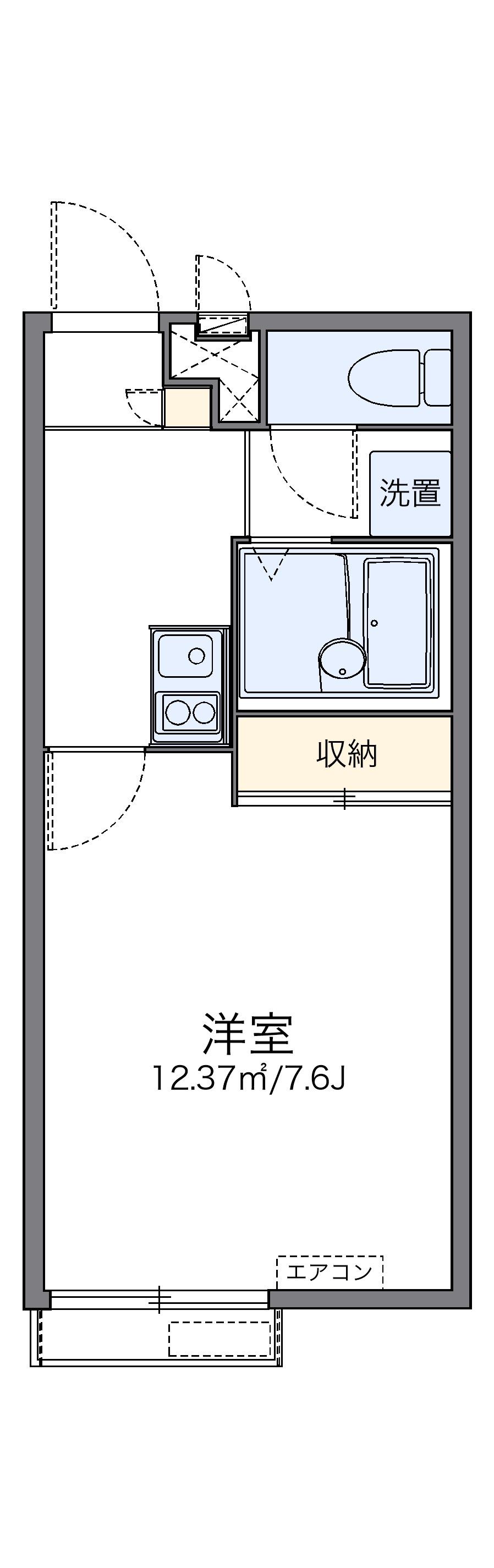 レオパレス桜Ⅱ(1K/2階)の間取り写真