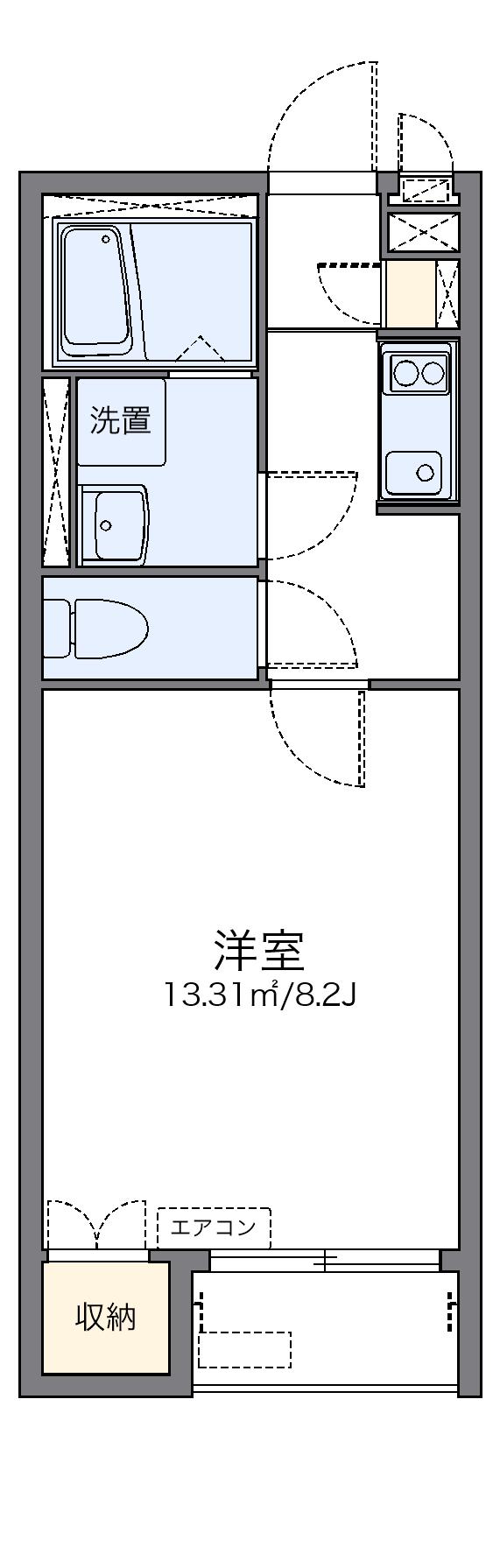 レオネクストセレッサⅢ(1K/2階)の間取り写真