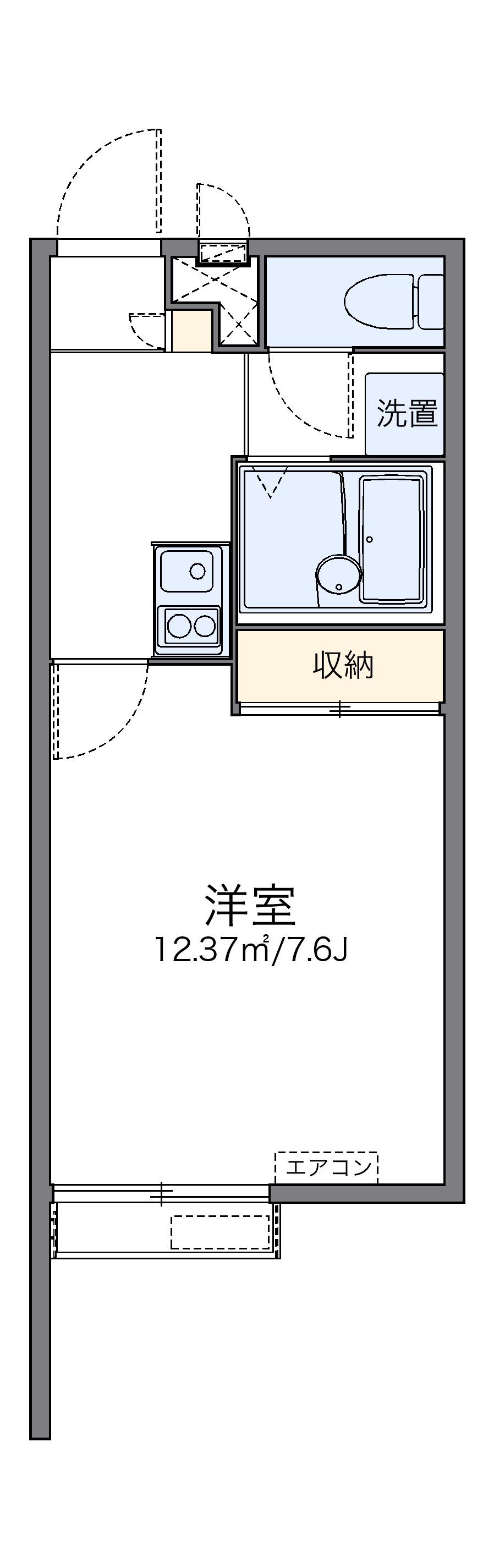 レオパレスレオーノⅢ(1K/2階)の間取り写真