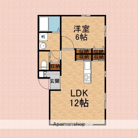 山王坂アパートメントANTIQUE(1LDK/1階)の間取り写真