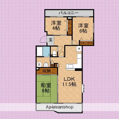 コーポレート志木街道(3LDK/2階)の間取り写真
