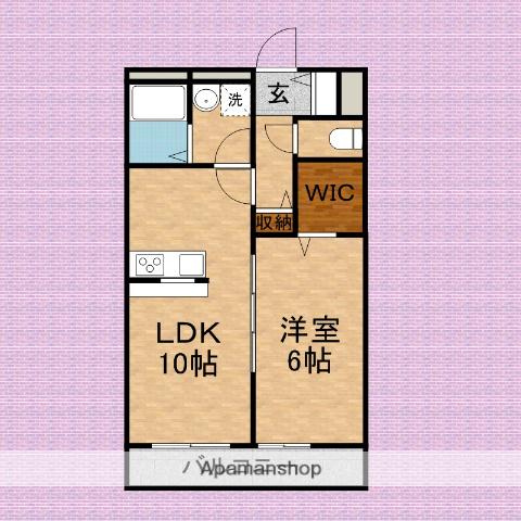 アビテヴェール志木(1LDK/2階)の間取り写真