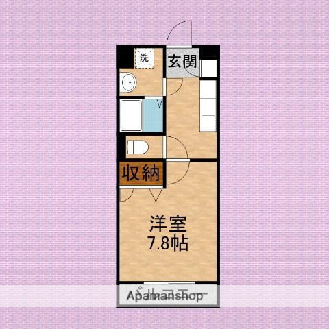 アルカディアⅢ(1K/2階)の間取り写真