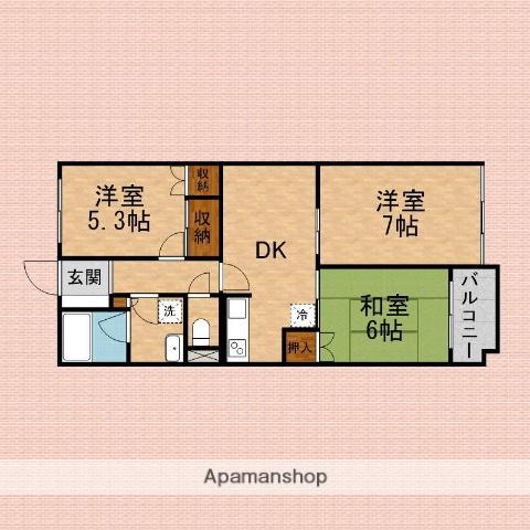 パナシア川越(3DK/1階)の間取り写真