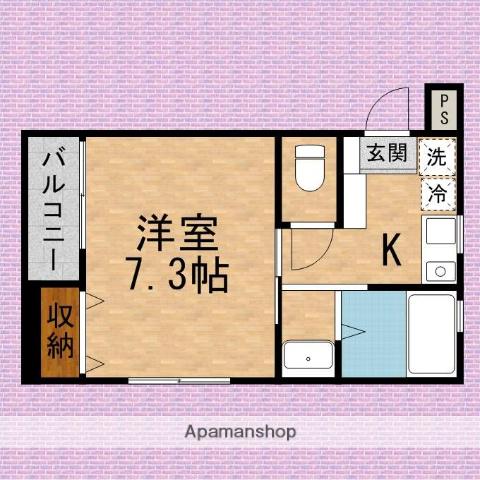 TABASコーポ(1K/1階)の間取り写真