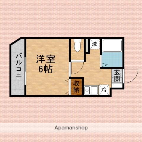 セイコーガーデンⅢ(1K/5階)の間取り写真