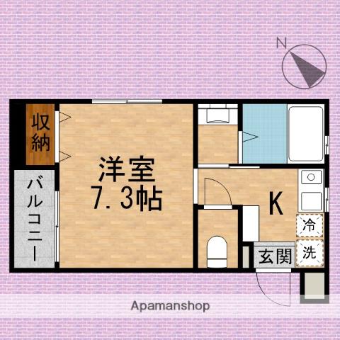 TABASコーポ(1K/2階)の間取り写真