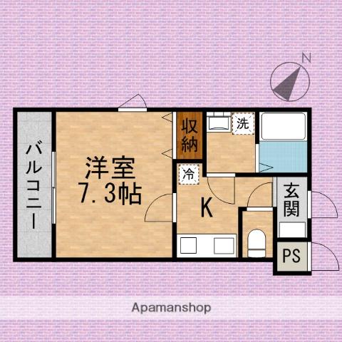 ラヴィエンテみずほ台(1K/2階)の間取り写真