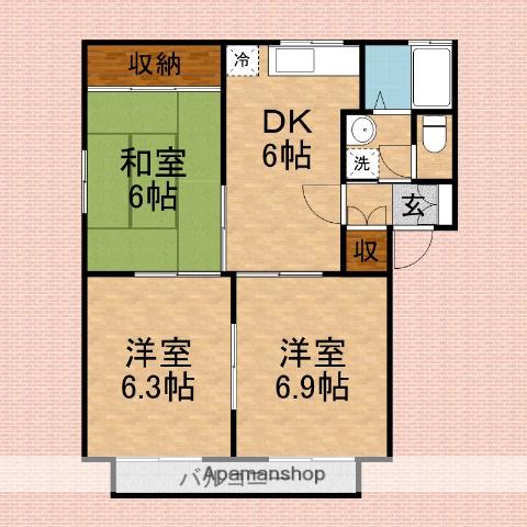 エスポアール志木(3DK/2階)の間取り写真