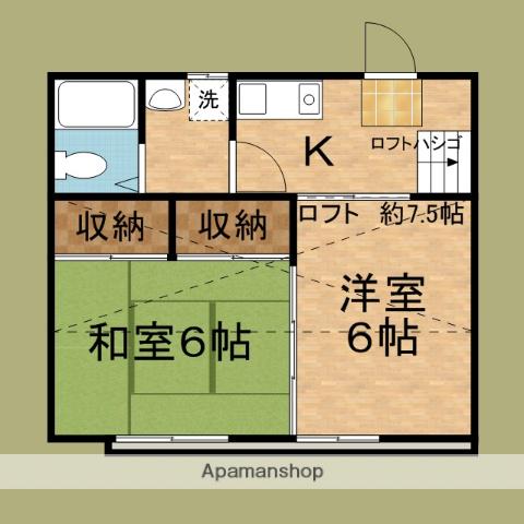 第一コーポ(2K/2階)の間取り写真