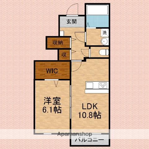 ROCOHOUSE(1LDK/1階)の間取り写真