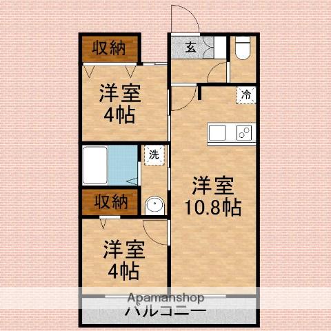 BESTSTAGE鶴馬Ⅰ(2LDK/2階)の間取り写真