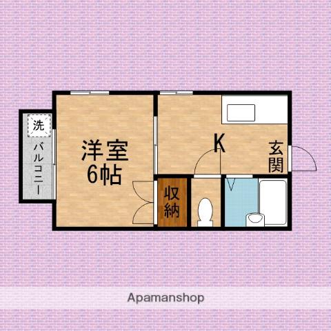 上福岡第16 (1K/2階)の間取り写真