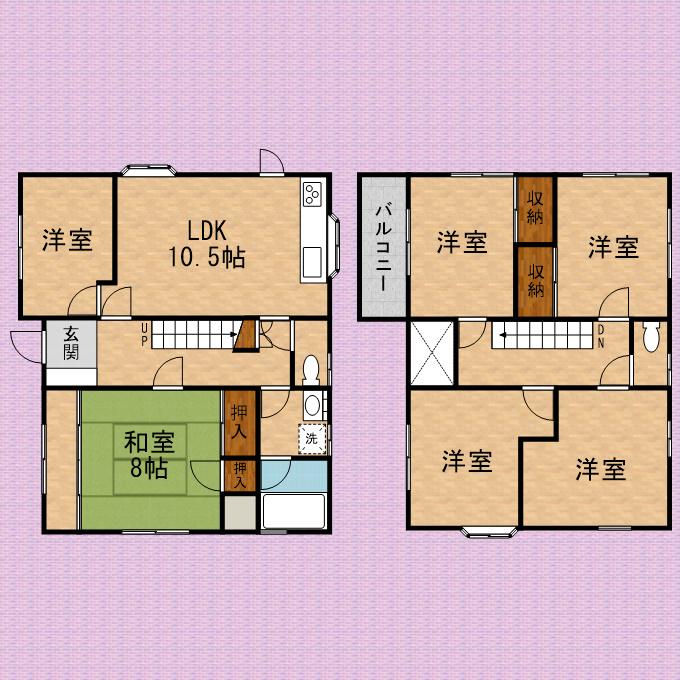 東武鉄道東上線 上福岡駅 徒歩17分 2階建 築32年(6LDK)の間取り写真