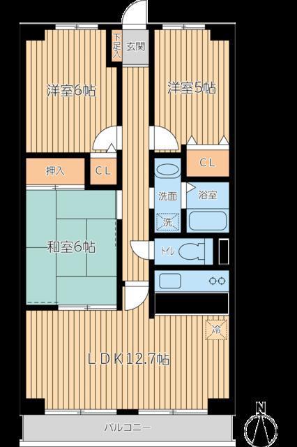 パークフィールド志木(3LDK/4階)の間取り写真
