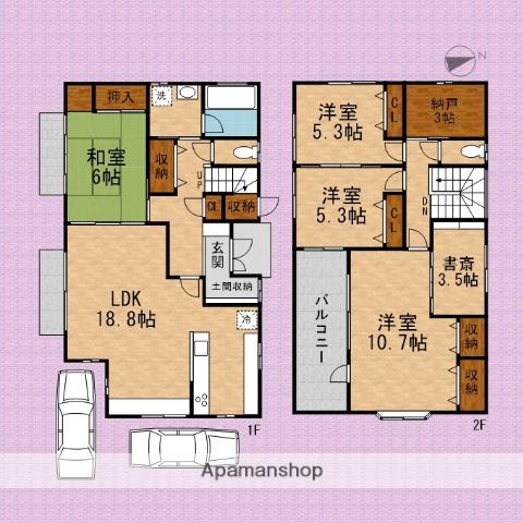 東武鉄道東上線 志木駅 徒歩8分 2階建 築20年(4LDK)の間取り写真