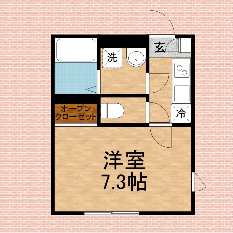 カインドネス志木(1K/3階)の間取り写真