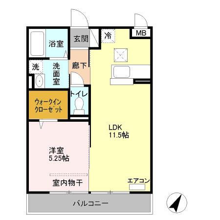 グレイス(1LDK/1階)の間取り写真