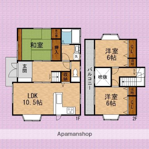 東武鉄道東上線 新河岸駅 徒歩15分 2階建 築25年(3LDK)の間取り写真