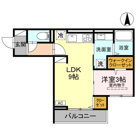 D-SERENO富士見町(1LDK/2階)の間取り写真