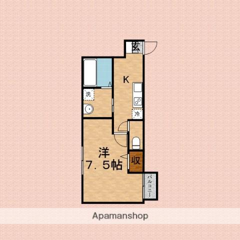 PLUMAS北野(1K/1階)の間取り写真