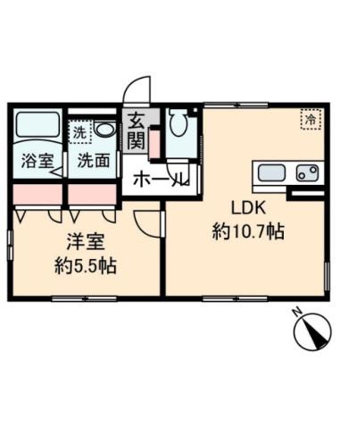 ラ・クラッソ(1LDK/1階)の間取り写真