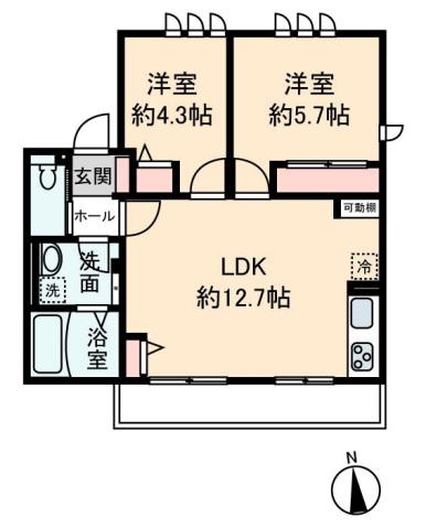 CONTRAIL 1(2LDK/2階)の間取り写真