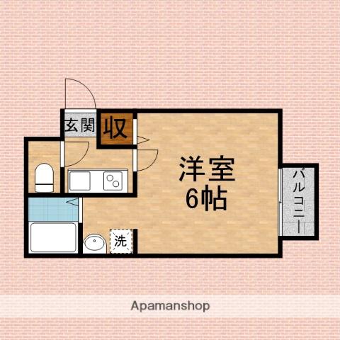 アンバー・ネスト(1K/2階)の間取り写真