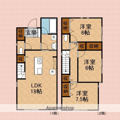 東武鉄道東上線 志木駅 徒歩16分 2階建 新築(3LDK)の間取り写真