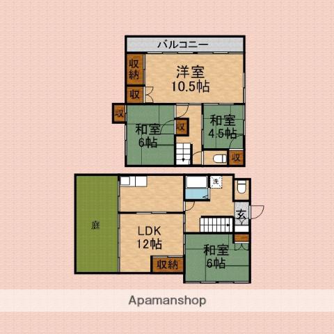 東武鉄道東上線 志木駅 バス乗車時間：6分 富士見団地バス停で下車 徒歩3分 2階建 築47年(4LDK)の間取り写真