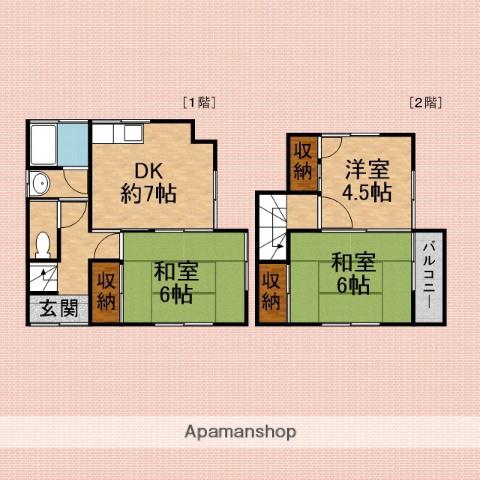 東武鉄道東上線 志木駅 徒歩19分 2階建 築43年(3DK)の間取り写真
