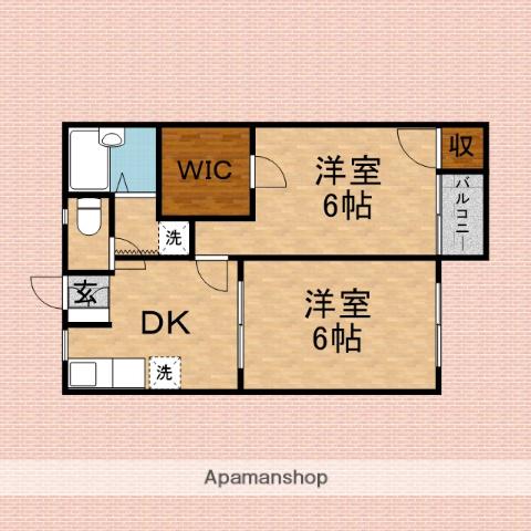 サンシェール(2DK/2階)の間取り写真