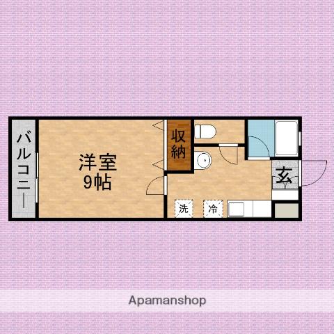 ブロッサム(1K/2階)の間取り写真