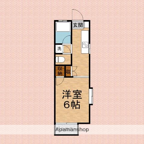 フジハイム(ワンルーム/2階)の間取り写真