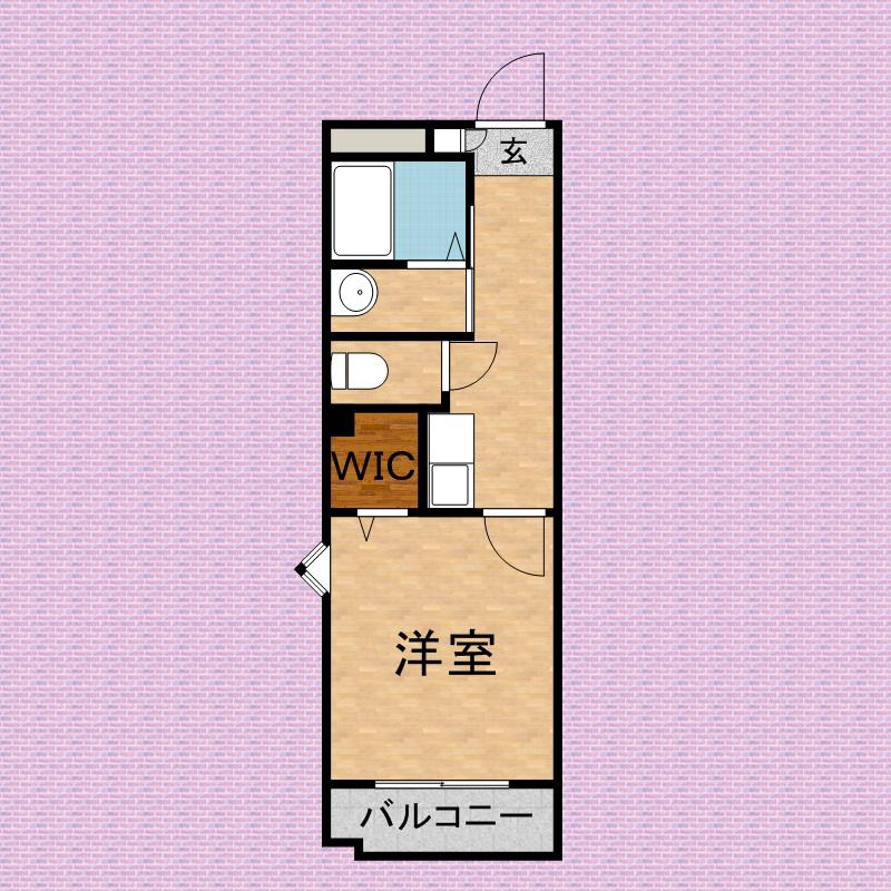 クロノス鶴瀬(1K/1階)の間取り写真