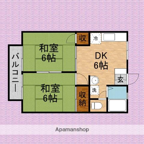 パナハイツ吉川(2DK/2階)の間取り写真