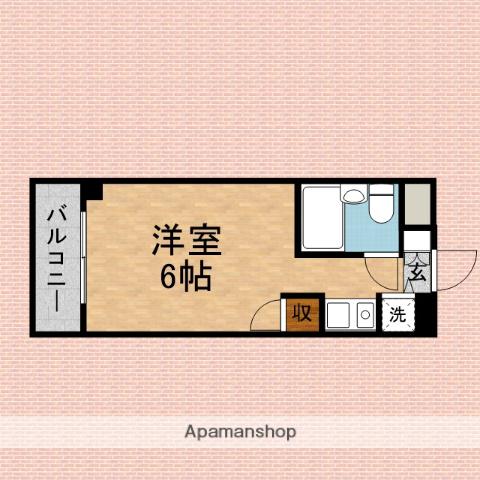 美山野ハウス(ワンルーム/1階)の間取り写真