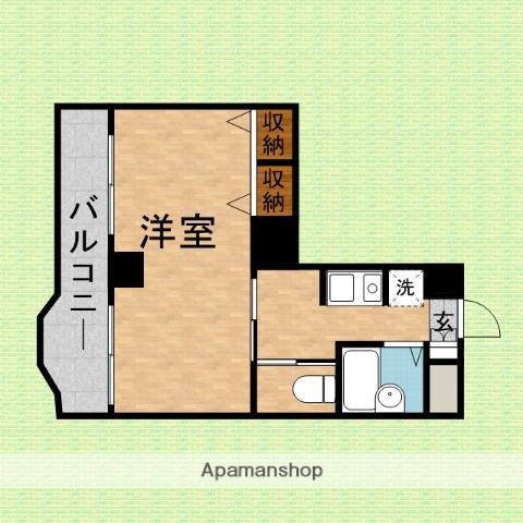 美山野ハウス(1K/3階)の間取り写真