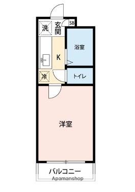 シャモールSTB(1K/3階)の間取り写真