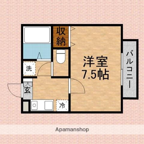 プロスパティ(1K/2階)の間取り写真