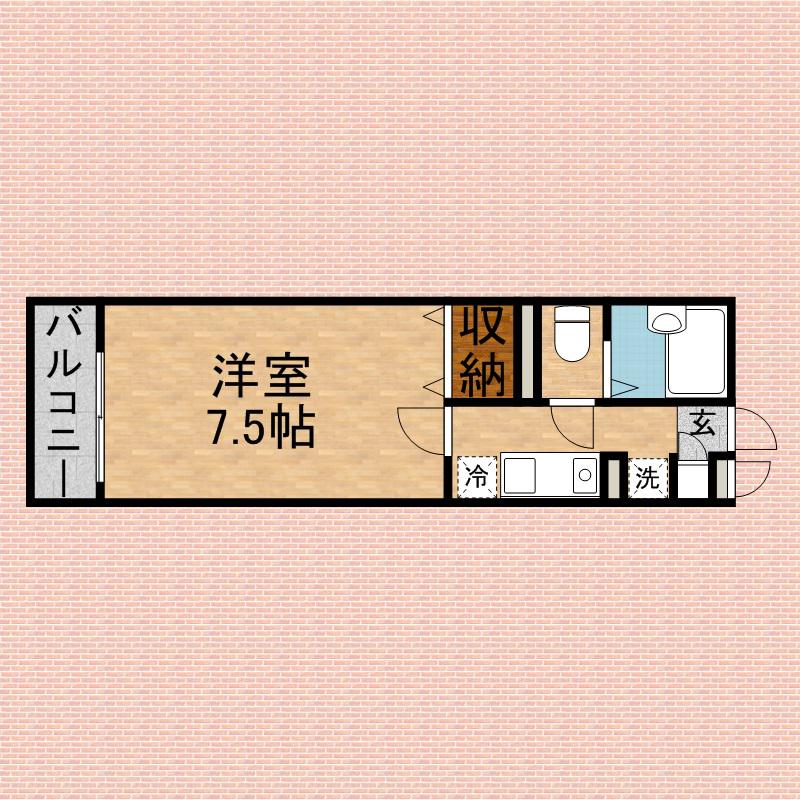 アイビスふじみ野(1K/1階)の間取り写真